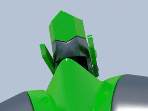 green robot rigged 3D Model