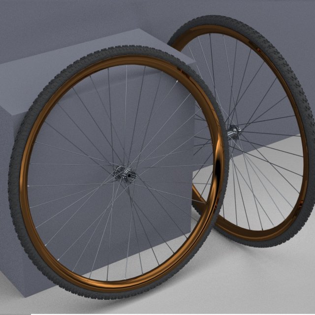 Bicycle rim with tire off-road 3D Модель .c4d .max .obj .3ds .fbx .stl .blend 