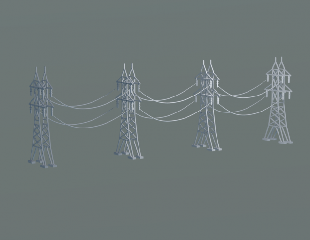 3 electric towers 3D-Modell .c4d .max .obj .3ds .fbx .stl .blend 