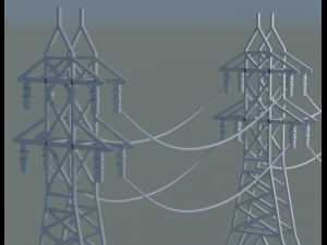 3 electric towers 3D-Modell