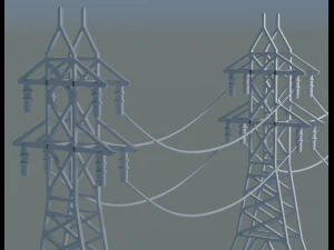 3 electric towers 3D Model