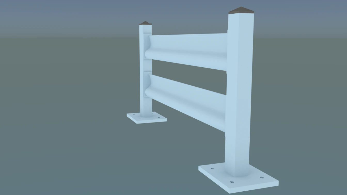 guardrail bikers highway 3D Model .c4d .max .obj .3ds .fbx .stl .blend 