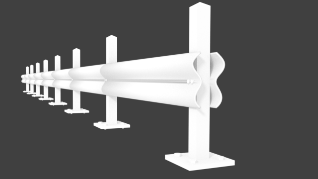 road safety barrier guard rail Model 3D .c4d .max .obj .3ds .fbx .stl .blend 