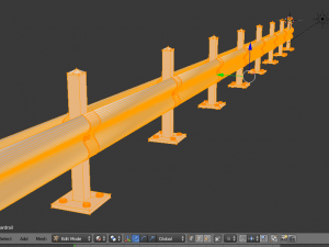 road safety barrier guard rail Model 3D