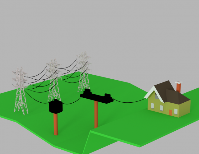electric power tower 3D Модель .c4d .max .obj .3ds .fbx .stl .blend 