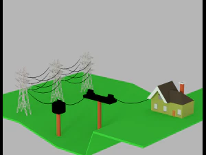 electric power tower 3D Model