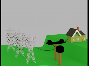 electric power tower 3D Модель