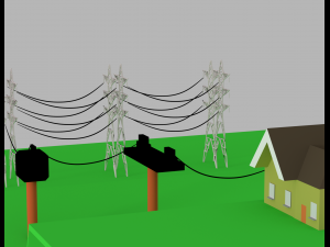 electric power tower 3D Модель