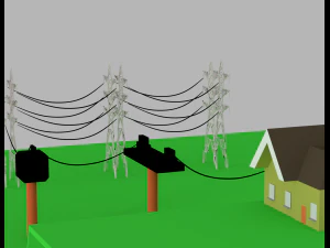 электроэнергетическая башня 3D Модель