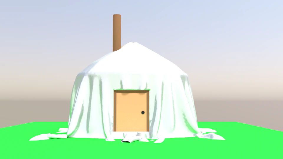 mongolian tent 3D Model .c4d .max .obj .3ds .fbx .stl .blend