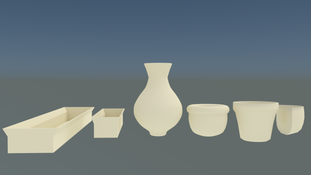 collection of pots for plants and flowers Modèles 3D en vedette .c4d .max .obj .3ds .fbx .stl .blend 