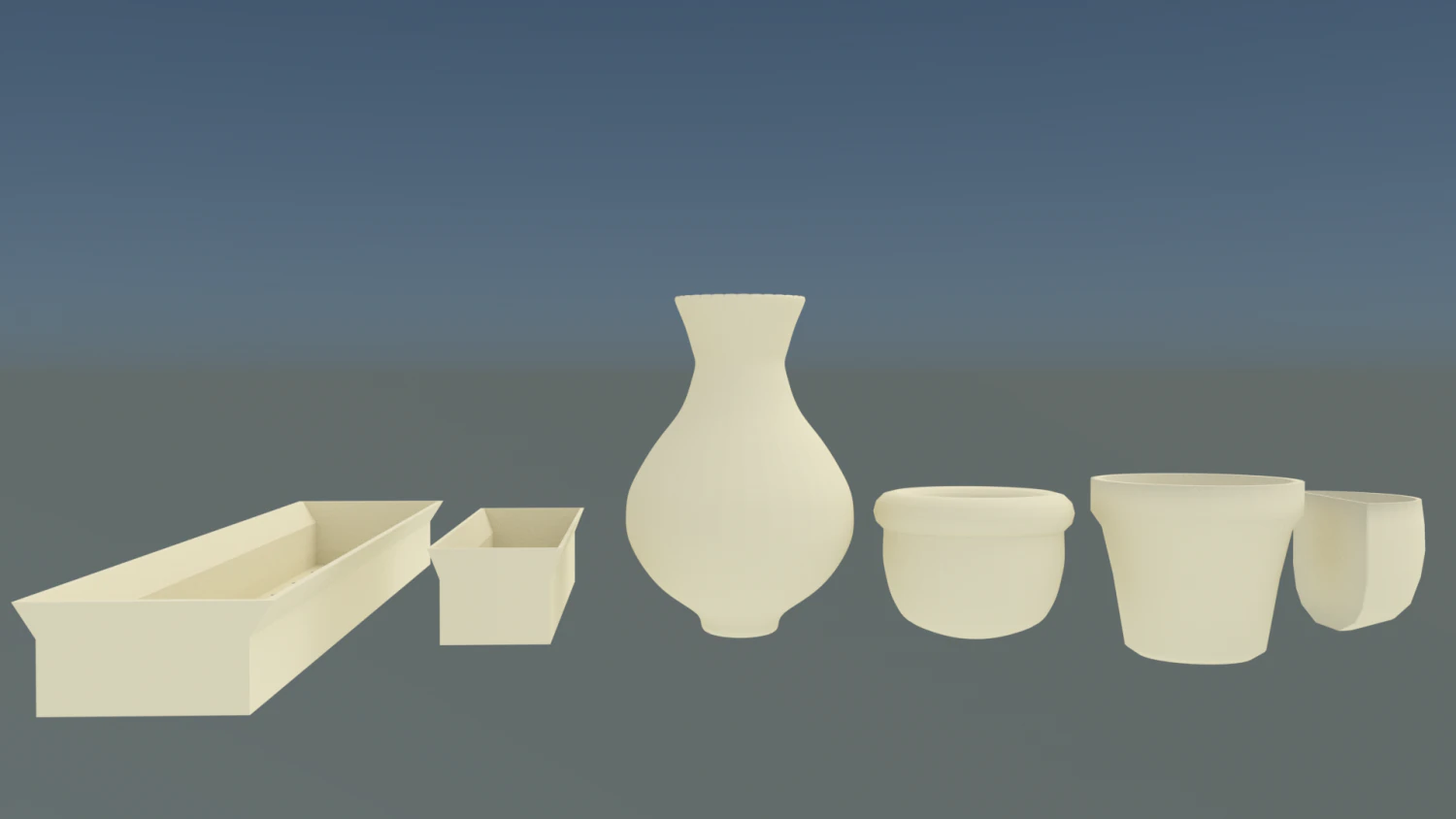 collection of pots for plants and flowers 3D Print Model .c4d .max .obj .3ds .fbx .stl .blend