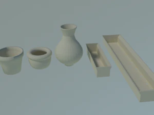 collection of pots for plants and flowers 3D Print Model