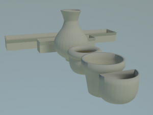 collection of pots for plants and flowers Modèles 3D en vedette