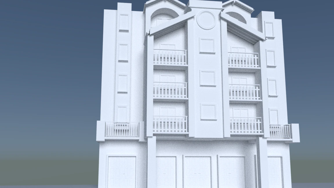 Modern apartment building 3D Model .c4d .max .obj .3ds .fbx .stl .blend 