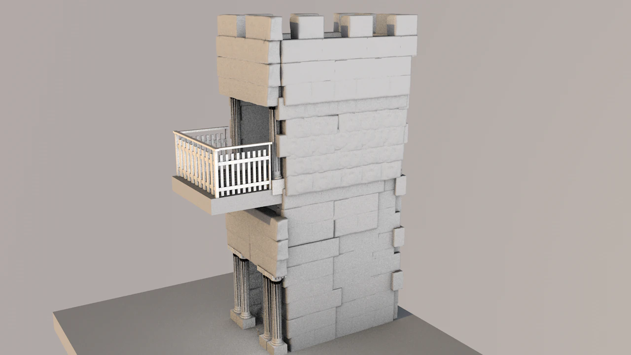 Greek tower 3D Print Model .c4d .max .obj .3ds .fbx .stl .blend 