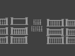 3D Concrete Railing Model 3D-Modell