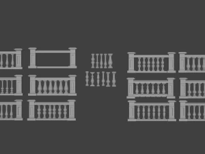 3D Beton Korkuluk Modeli 3D Model