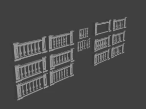3D Beton Korkuluk Modeli 3D Model