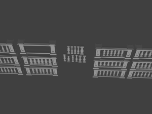 3D Concrete Railing Model 3D-Modell