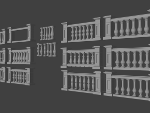 3D Concrete Railing Model 3D-Modell