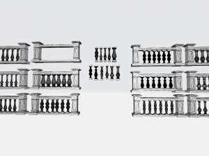 3D Concrete Railing Model 3D-Modell