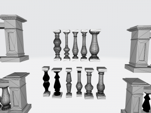 3D Concrete Railing Model 3D-Modell