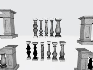 3D Beton Korkuluk Modeli 3D Model
