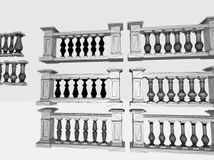 3D Beton Korkuluk Modeli 3D Model