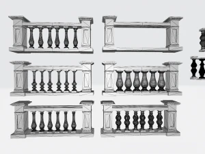 3D Beton Korkuluk Modeli 3D Model