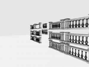 3D Concrete Railing Model 3D-Modell