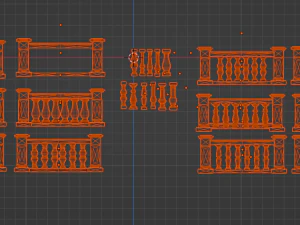 3D Beton Korkuluk Modeli 3D Model