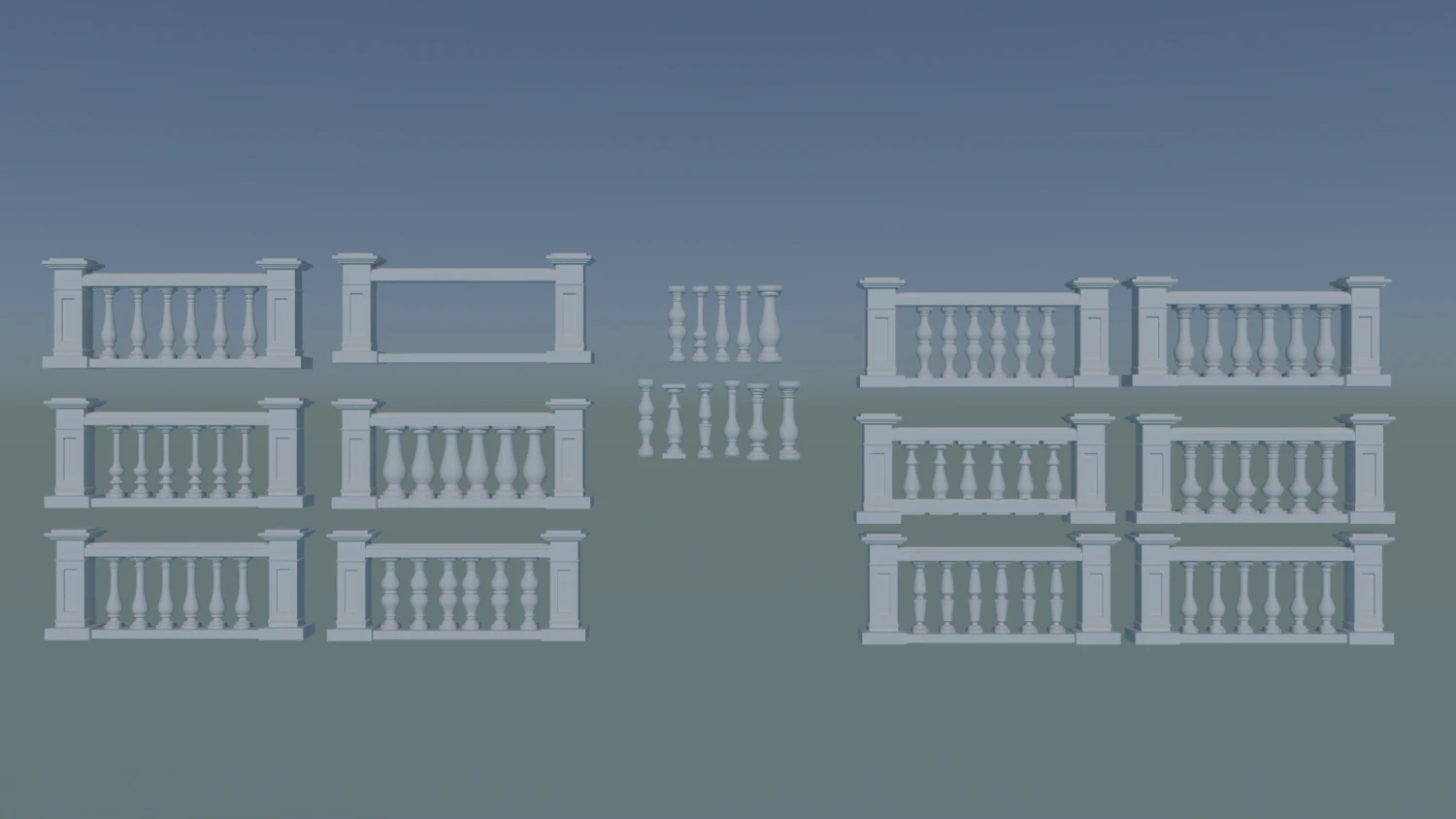 3D Beton Korkuluk Modeli 3D Model .c4d .max .obj .3ds .fbx .stl .blend 