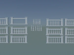 Model Pagar Beton 3D Model 3D