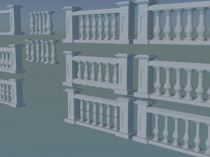 3D Concrete Railing Model 3D-Modell