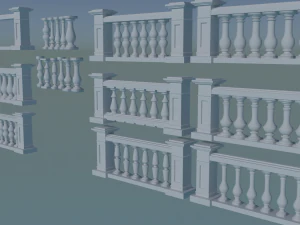 3D Beton Korkuluk Modeli 3D Model