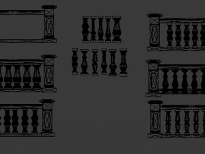 3D Beton Korkuluk Modeli 3D Model