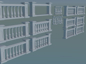 3D Concrete Railing Model 3D-Modell