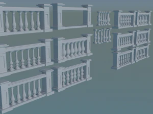 3D Beton Korkuluk Modeli 3D Model