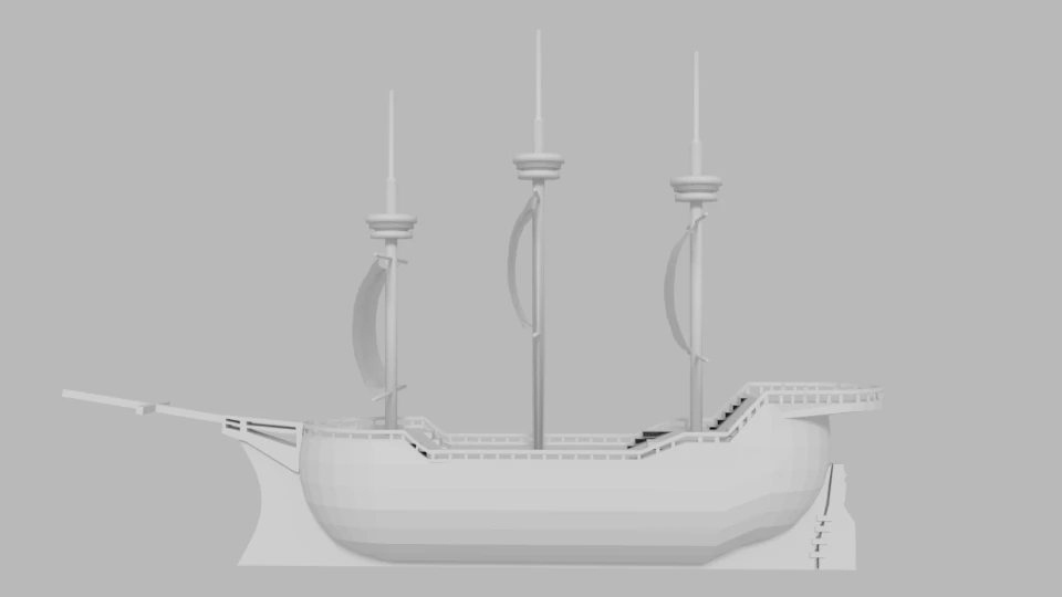 Medieval ship 3d 3D Model .c4d .max .obj .3ds .fbx .stl .blend 