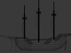 Medieval ship 3d 3D Model