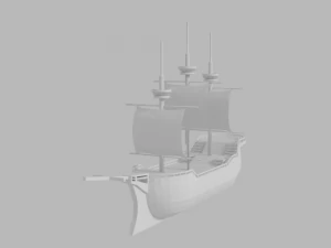 Medieval ship 3d 3D Model