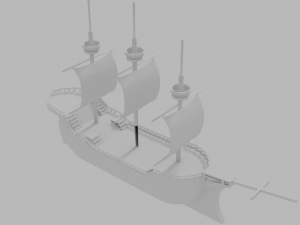 Medieval ship 3d Modelo 3D