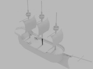 Medieval ship 3d 3D Model