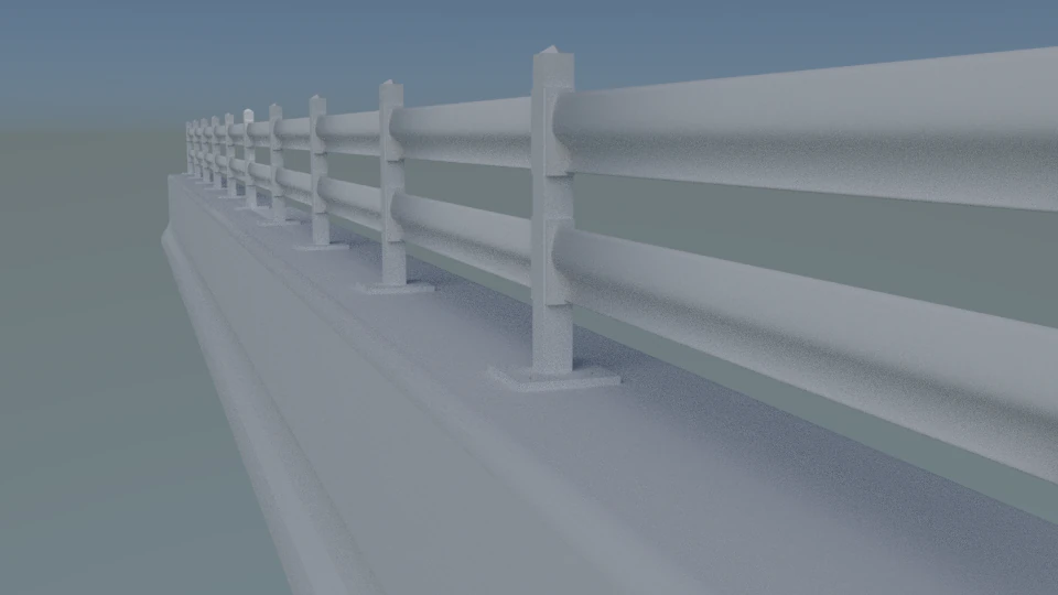 guardrail for the upper section of concrete 3D Model .c4d .max .obj .3ds .fbx .stl .blend 