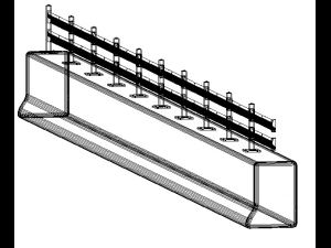 guardrail for the upper section of concrete 3D Model