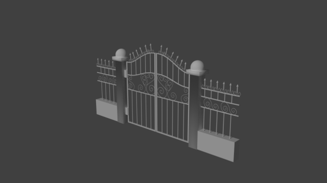 gateway exterior mansion gate 3D Model .c4d .max .obj .3ds .fbx .stl .blend 