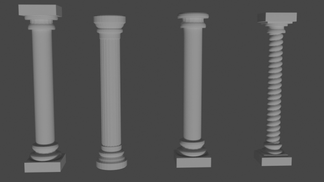 Column greek 3D मॉडल .c4d .max .obj .3ds .fbx .stl .blend 