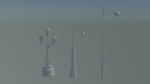 Oakland Iron Street Light pole v3 3D Model .c4d .max .obj .3ds .fbx .stl .blend