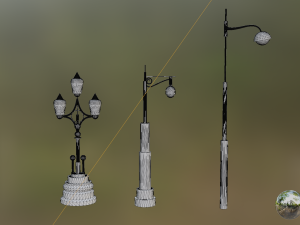 Oakland Iron Street Light pole v3 3D Model